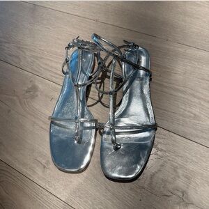 Mango Silver Strappy Gladiator Sandal